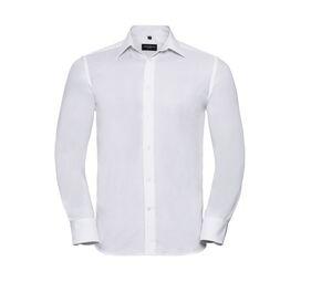 Russell Collection JZ922 - Camicia uomo Oxford maniche lunghe White