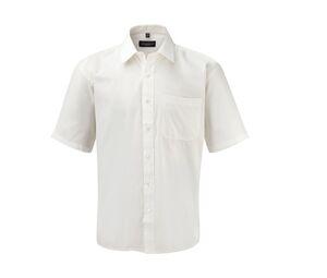 Russell Collection JZ937 - Camicia Popeline puro cotone maniche corte White
