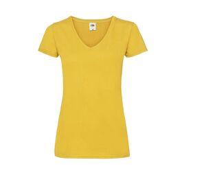 Fruit of the Loom SC601 - T-shirt Lady-Fit Value Weight scollo a V Sunflower