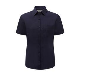 Russell Collection JZ35F - Camicia da donna in popeline Navy