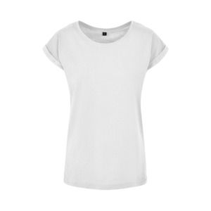 Build Your Brand BY021 - T-shirt donna con spalle estese White