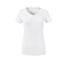 RUSSELL RU103F - Maglietta donna con scollo a V biologico White