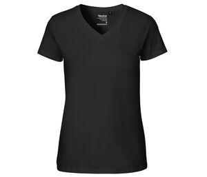 Neutral O81005 - T-shirt da donna con scollo a V Black