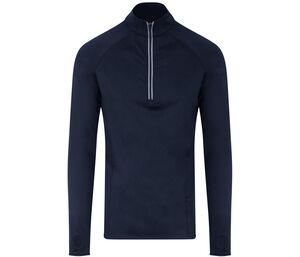 Just Cool JC030 - T-shirt sportiva con collo a zip French Navy