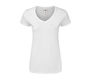 Fruit of the Loom SC155 - T-shirt da donna con scollo a V White