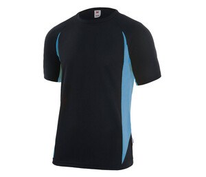 VELILLA V5501 - T-shirt tecnica bicolore Black / Sky Blue