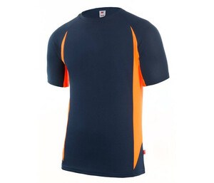 VELILLA V5501 - T-shirt tecnica bicolore Navy / Fluo Orange