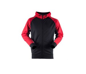 Finden & Hales LV340 - PANELLED SPORTS HOODIE Black / Red / White