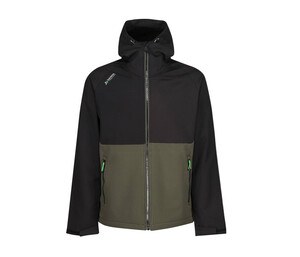 REGATTA RGA707 - Softshell jacket with hood Dark Khaki / Black