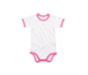 BABYBUGZ BZ019 - Baby bodysuit with contrasts White / Bubbble Gum Pink