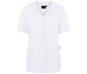 KARLOWSKY KYKS63 - Sustainable ladies' tunic with short sleeves and V-neck White