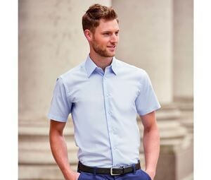 Russell Collection JZ923 - Camicia uomo Oxford maniche corte