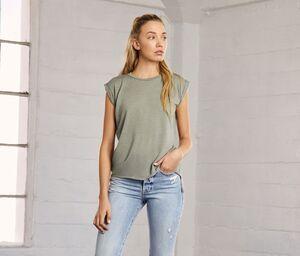 Bella+Canvas BE8804 - T-shirt donna Flowy con maniche arrotolate